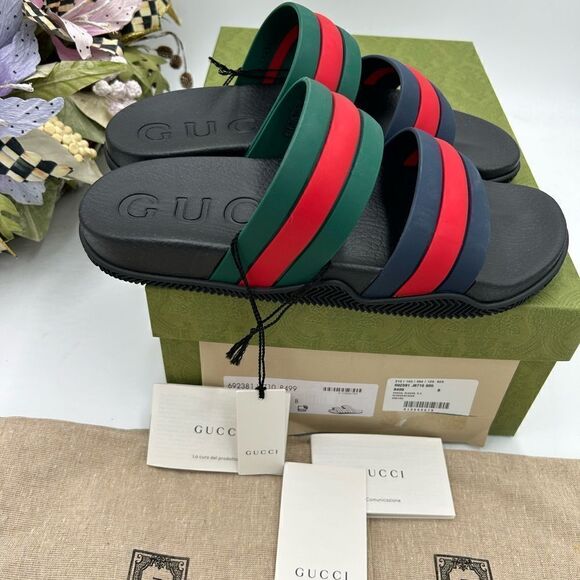 Men’s Gucci, Agrado double strap sandals size 8, made in Italy - Picture 7 of 10